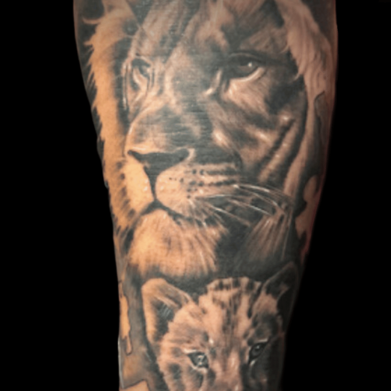 overlay (1) Lion Cub Portrait Tattoo